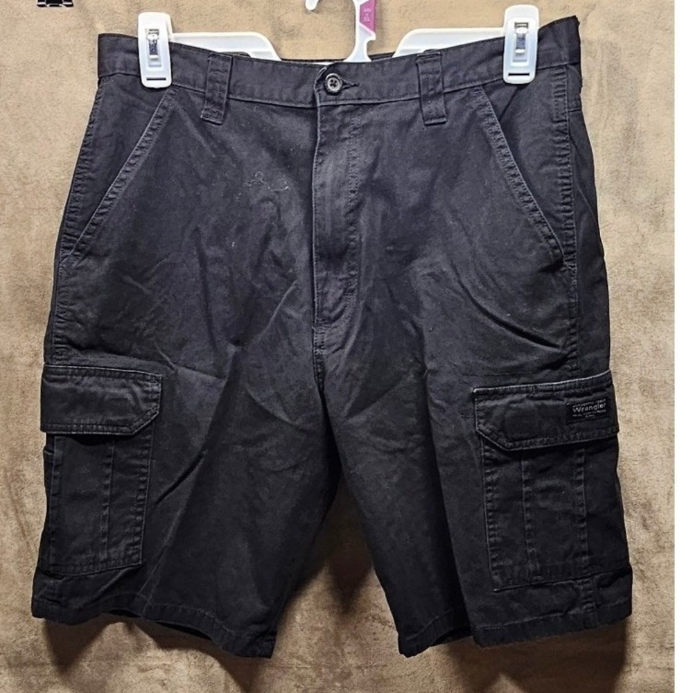 Wrangler Mens Black Cotton Cargo Shorts Authentic Issue 60CTWBL Size 34